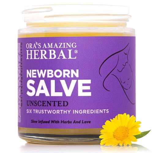 Ora's amazing Herbal, Newborn Salve, Diaper Rash Cream, Calendula Baby Balm, EWG Verified Baby Ointment, Acne Eczema, Butt Cream, Infant Massage, Natural Paraben Free, Good for Sensitive Skin 1 oz