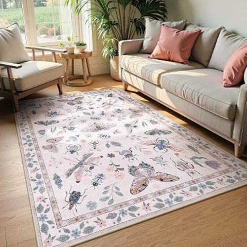 Lahome Insect Washable Small Area Rug, 3x5 Rugs for Bedroom Living Room