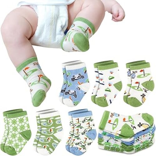 Ramede 6 Pairs Baby Golf Cotton Hosiery Socks Unisex Soft Baby Boys Girls Socks Multiple Colors Outdoor Outfits for Home Celebrating Newborn Toddler Gifts Daily Wear Short Trips