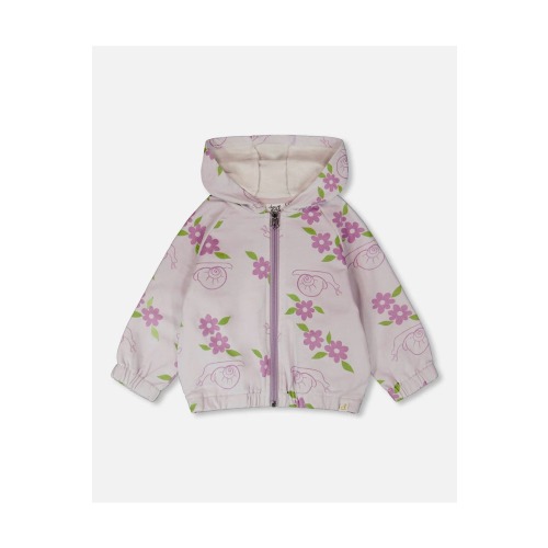 French Terry Snails Print Hooded Cardigan, 24M