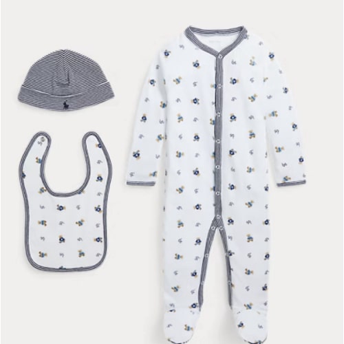 Polo Bear Cotton 3-Piece Gift Set
