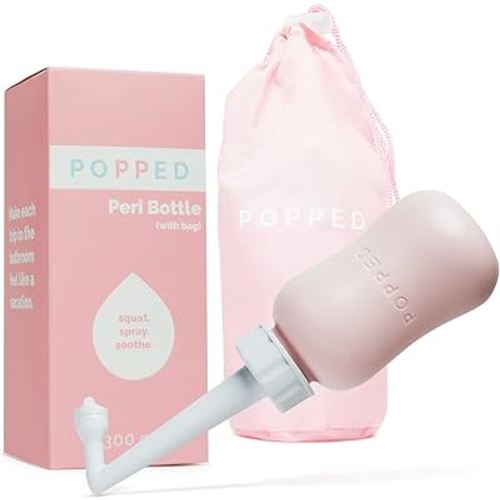 Popped Peri Bottle for Postpartum Care | Portable Bidet | Spray Bottle for Pain Relief, Tears, and Hemorrhoids After Birth | Postpartum Essential (Pink, 10 oz)