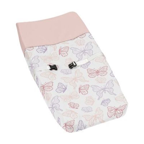 Sweet Jojo Designs Girl Changing Pad Cover Butterfly Pink Purple White