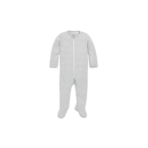 Baby Organic Zip Footie In Stripe, 0-3M