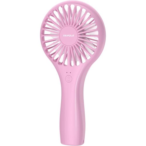 TriPole Handheld Mini Fan Battery Operated Small Personal Portable Fan Speed Adjustable USB Rechargeable Fans for Kids Girls Women Men Home Office Indoor Outdoor Travelling, Pink