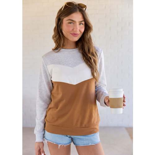 Mama Solid Color Patchwork Nursing Sweatshirt