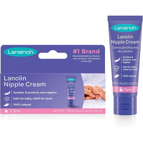 Lansinoh Lanolin Nipple Cream, Safe for Baby and Mom, Breastfeeding Essentials, 1.41 Ounces