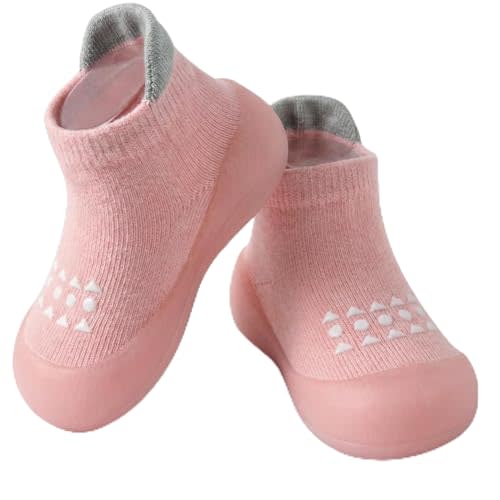 Hstyle Baby Sock Shoes Toddler Walking Shoes Infant Non-Slip Slippers Soft Rubber Sole Sneakers for Baby Boys Girls