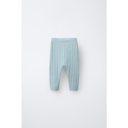 POINTELLE KNIT LEGGINGS - Light turquoise | ZARA United States