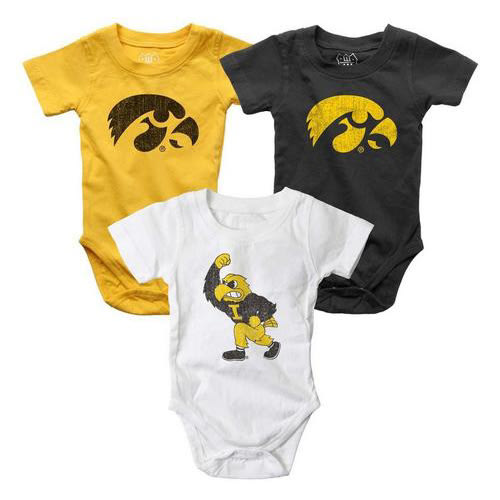 Wes and Willy Infant Iowa Hawkeyes Hopper Onesie 3pk | SCHEELS.com