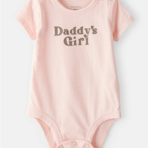 Baby Girl 'Daddy's Girl' Short-Sleeve Graphic Bodysuit - Pink | Carter's