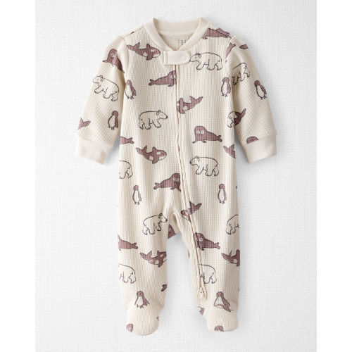 Baby Waffle Knit Sleep & Play Pajamas Made with Organic Cotton in Artic Friends Print - Little Planet | Carter's 3M