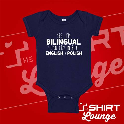 Bilingual Baby Bodysuit, English and Polish, Funny Infant Clothes