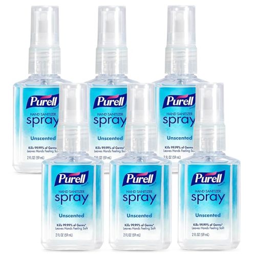 Purell Hand Sanitizer Spray Unscented, Travel Size 6ct x 2fl oz, 2023-04-EC