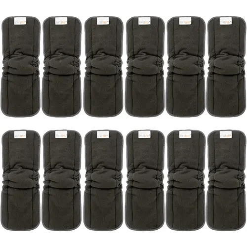 ALVABABY Reusable 5 Layers 12 Pack Inserts with Gussets for Baby Cloth Diaper and Cloth Diapers Covers 12FLN
