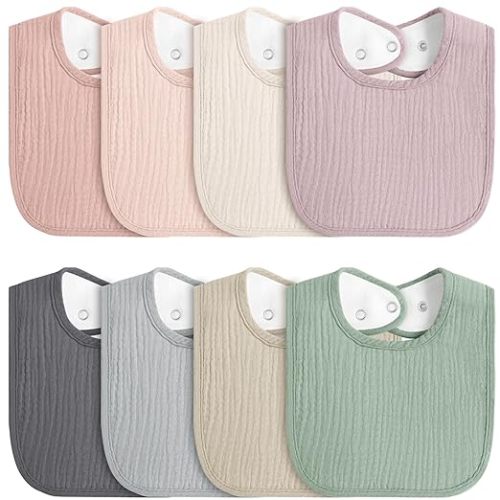 8-Pack Baby Muslin Bibs