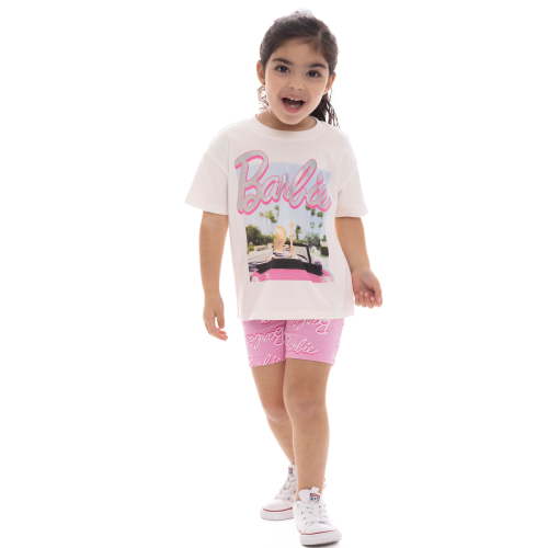 Barbie Toddler Girl Graphic Tee and Bike Shorts Set, 2-Piece, Sizes 12M-5T