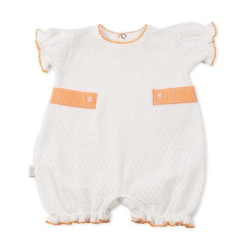PatyKnit™ Ruffle Hem Bubble with Gingham Side Tabs