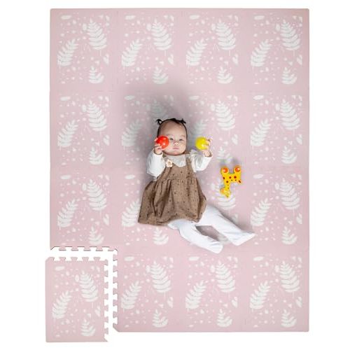 Baby Foam Tiles for Floor - Soft Play Mat Tiles for a Safe Play Area - 48 x 66 Large Baby Mat for Floor, Perfect for Kids' Playroom