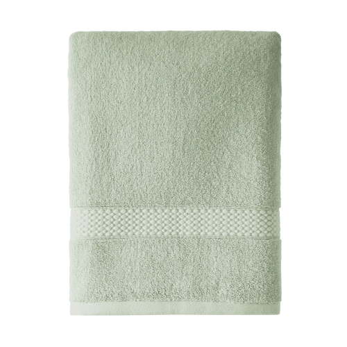 Beautiful by Drew Barrymore Dobby Bath Towel, Soft 100% Cotton, Sage Green