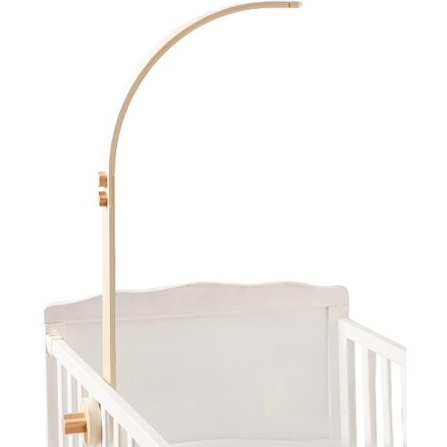 Baby Crib Mobile Arm - Wooden Baby Mobile Crib Holder for Hanging Baby Crib Attachment for Nursery Decor (Curved Structural Arm)
