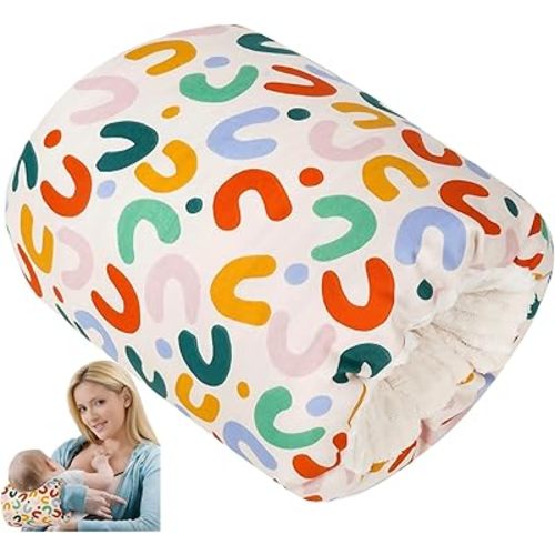 Baby Feeding Arm Pillow,Nursing Arm Pillows for Breastfeeding，Soft Cotton for Newborn, More Support for Mom and Baby,Portable and Washable,Ergonomic Nursing Essentials（Rainbow）