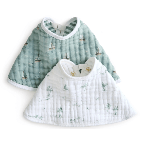 aden + anais Organic Cotton Muslin Oversized Burpy Bib in Sailing Seas