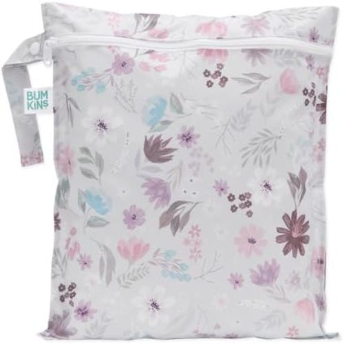 Bumkins Wet Bag, Florals Gray