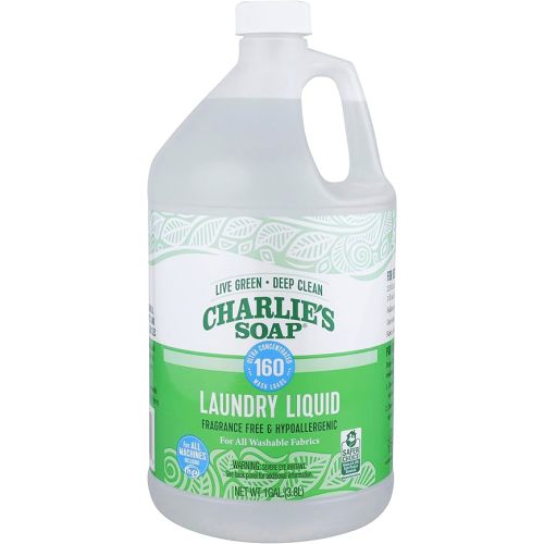 Charlie’s Soap Laundry Liquid (160 Loads, 1 Pack) Natural Deep Cleaning Hypoallergenic Laundry Detergent – Eco-Friendly, Safe and Effective