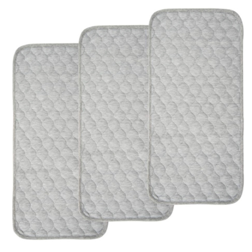 BlueSnail Quilted Thicker Waterproof Changing Pad Liners 3 Count(Gray 13” x 27”)