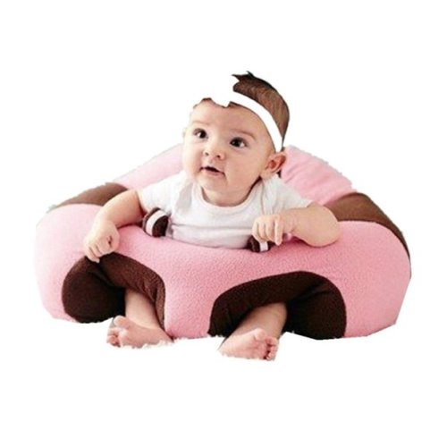 Baby Support Seat Sofa Plush Soft Animal Shaped Baby Learning To Sit Chair Keep Sitting Posture Comfortable For 0-12 Months Baby (Pink)