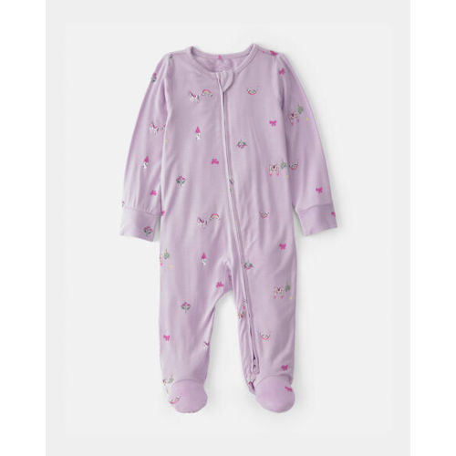 Baby Girl Fairytale 2-Way Zip PurelySoft Footie Sleep & Play Pajama - Purple - Carter's | Carter's