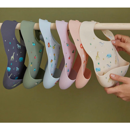 Silicone Bib Safari Warm Cream – Austin Baby Collection