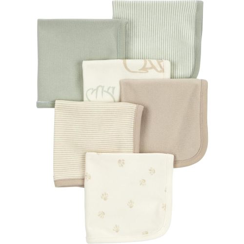 Carter's 6-Pack Washcloths (Ivory/Khaki)