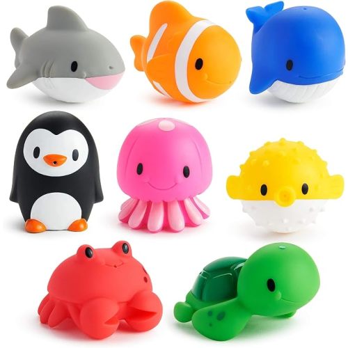 Munchkin Ocean Sea Animal Squirt Bath Toys, 9+ Months, 8 Pack
