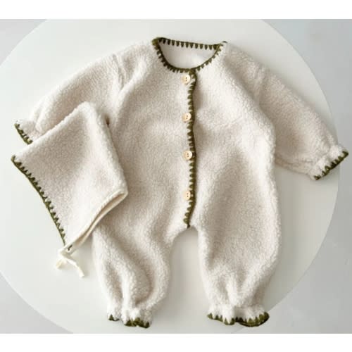 Stitched Fleece Jumpsuit with Bonnet – Teeny Mini Me