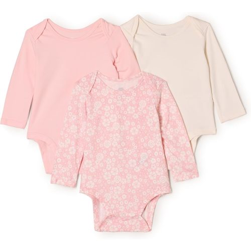 Amazon Essentials x Sofia Grainge Unisex Babies' Long Sleeve Crew Neck Bodysuit, Pack of 3