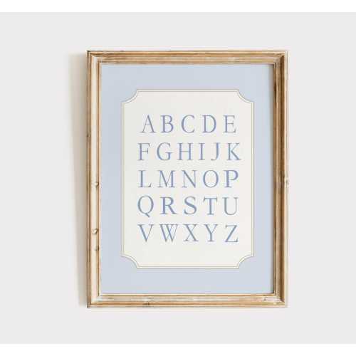 Blue Alphabet Print, Boy Nursery Decor, ABC Nursery Print, Boy Room Wall Decor, Blue Alphabet Wall Art, Classic ABC Wall Art