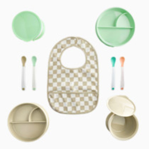 Sprucely Solid Feeding Starter Set (9-Piece) - Green Multi