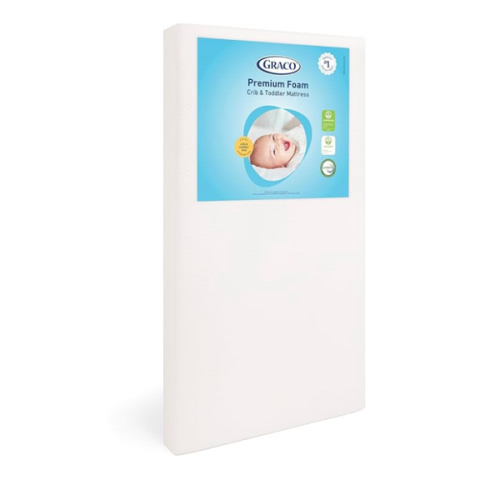 Graco Premium Crib & Toddler Mattress – GREENGUARD Gold Certified, CertiPUR-US Certified Foam, Machine Washable Cover with 100% Waterproof Surface, Fits Standard Full Size Baby Crib and Toddler Bed
