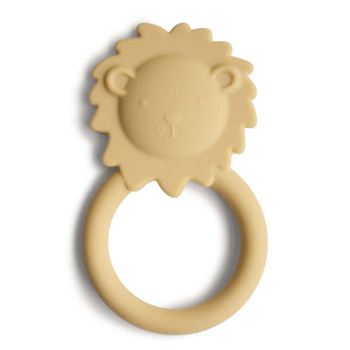 Mushie Animal Teether - Lion, Pale Daffodil