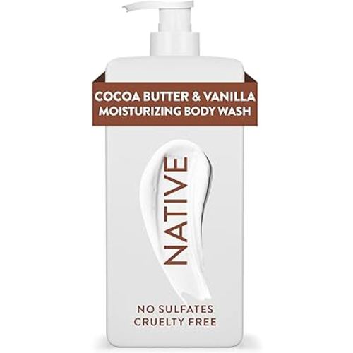 Native Moisturizing Body Wash Contains Naturally Derived Ingredients | for Women & Men, Sulfate, Paraben, & Dye Free Leaving Skin Soft & Hydrated | Cocoa Butter & Vanilla 18 oz