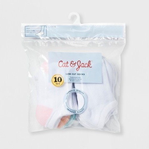 Baby 10pk Low-Cut Socks - Cat & Jack™ White
