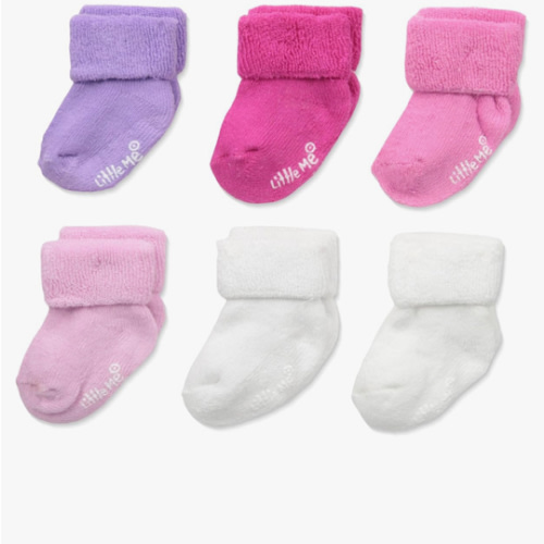 Little Me baby-girls 6 Pack Variety Socks