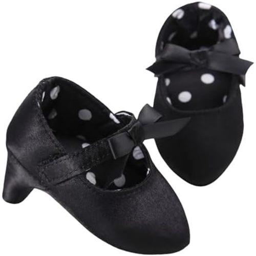 Baby Girl Princess Shoes with High Heels Infant Bowknot Soft Sole Crib Shoes Newborn Cute First Walking Shoe