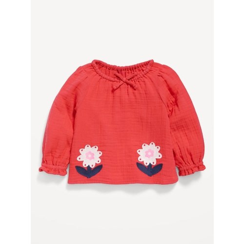 Long-Sleeve Embroidered Double-Weave Top for Baby | Old Navy