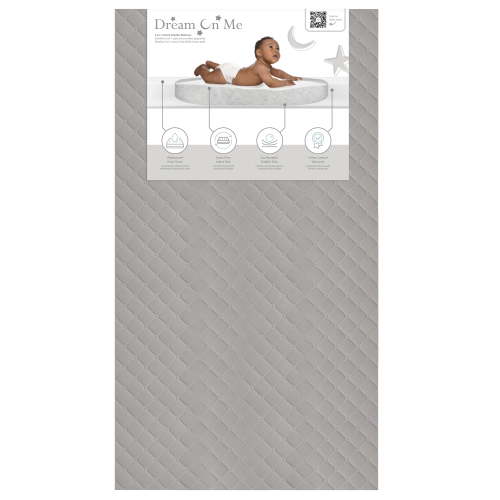 Dream on Me Asheville 4Firm Fiber Crib & Toddler Mattress, Greenguard Gold Certified, Grey