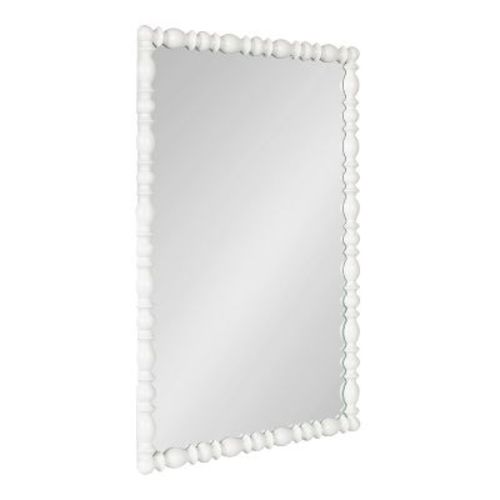Kate and Laurel Prindle Turned Wood Rectangle Mirror, White, 23x34
