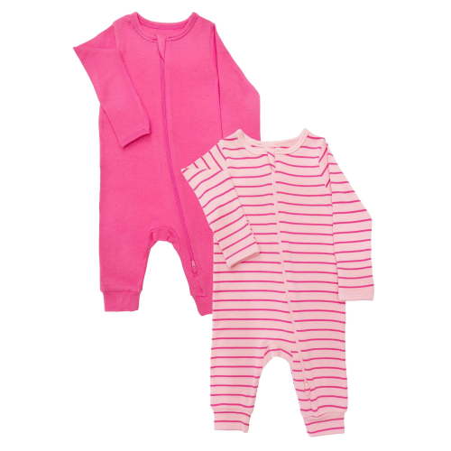 Wonder So Soft Modal by Wonder Nation Gender Neutral Two-Way Zipper Footless Coverall Pajamas, 2-Pack, Sizes Preemie–6/9 Months