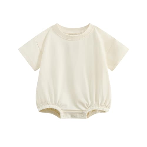 Bafeicao Baby Boy Girl Bubble Romper Infant Toddler T-Shirt Bodysuit | Organic Cotton,Oversized,Short Sleeve,Summer